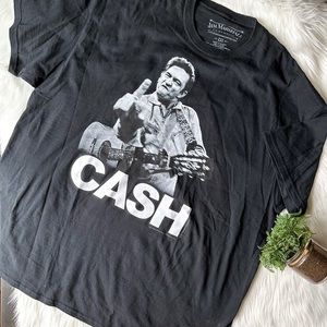 Jim Marshall Clothing Men's T-Shirt Black "Johnny Cash" Logo Middle Finger XXL